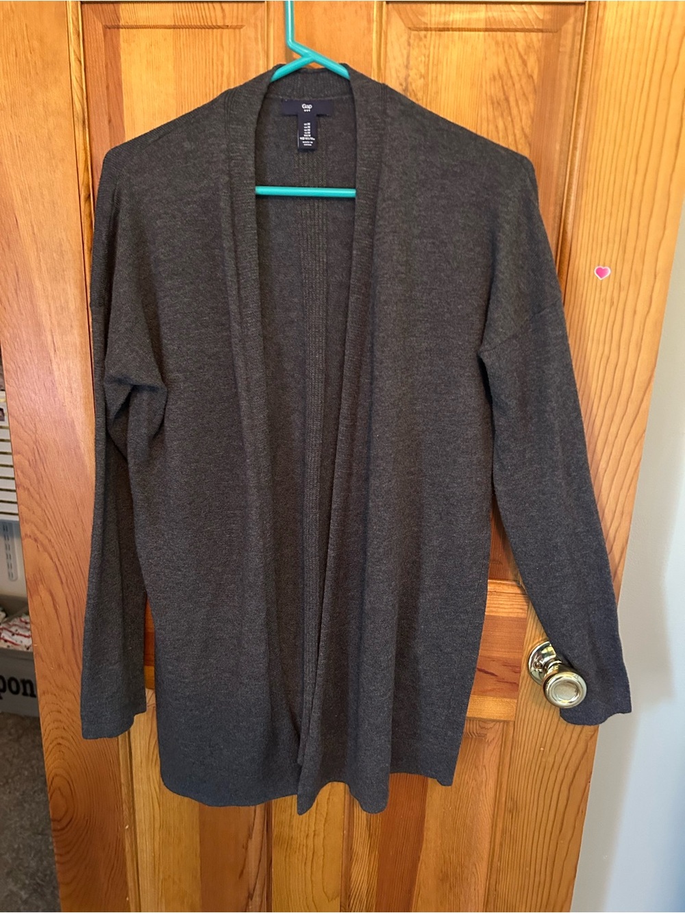 GAP Dark Charcoal Open-Front Cardigan